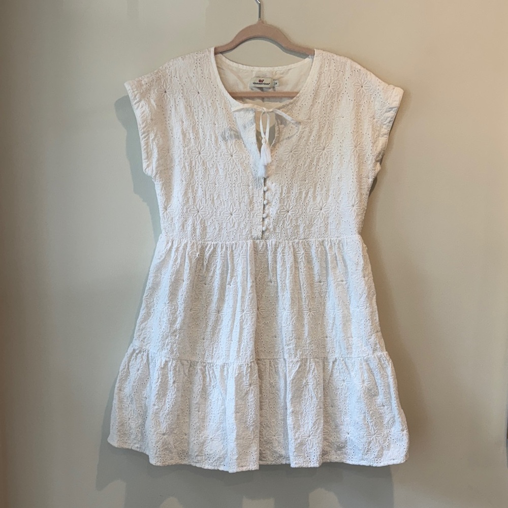 Vineyard Vines Island Eyelet White Short Sleeve Dress - Picture 3 of 12